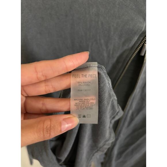 REVOLVE Top Women's XS/S Gray Feel The Piece Terre Jacob Back Zipper Long Sleeve - Picture 6 of 7